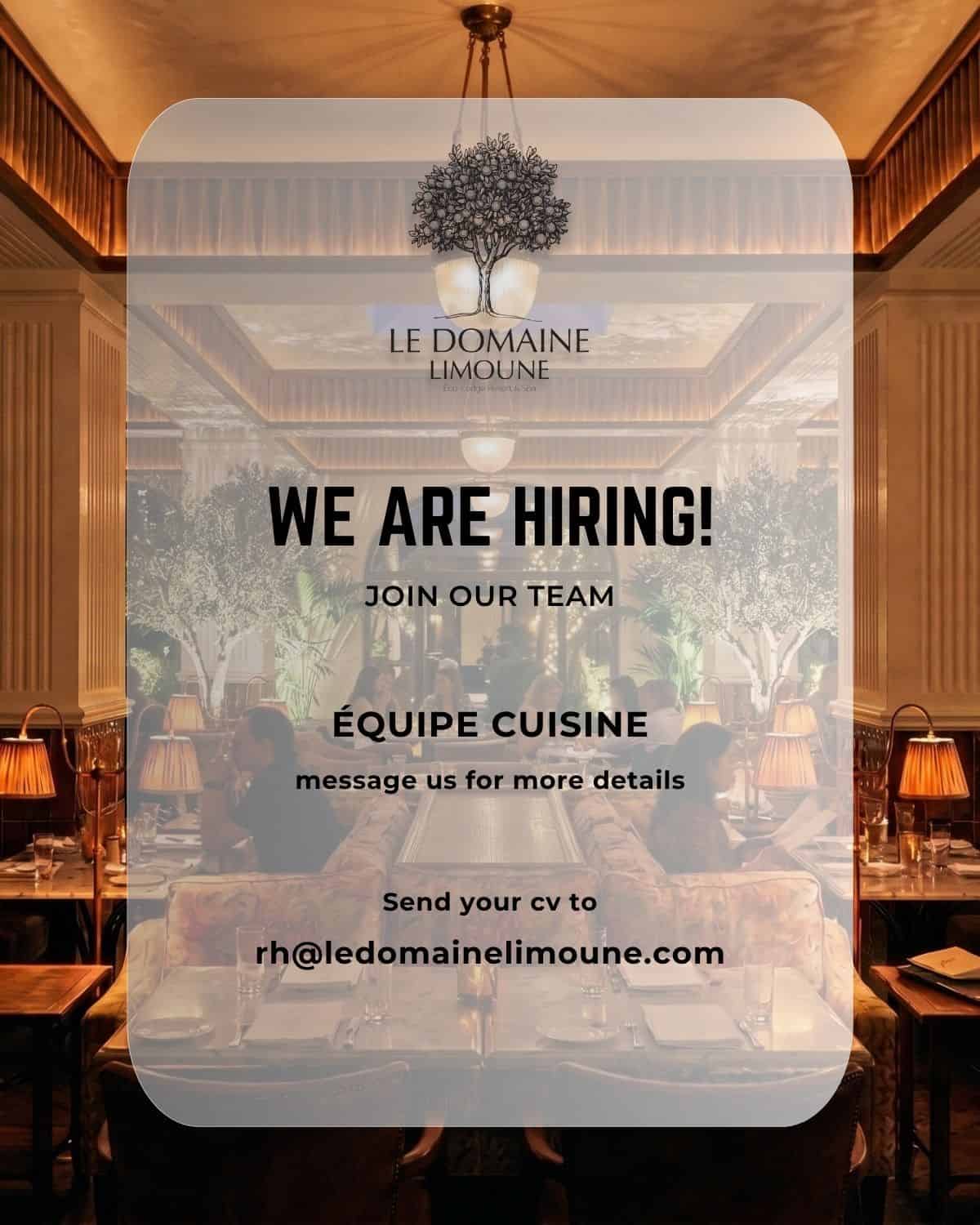 Le Domaine Limoune recrute