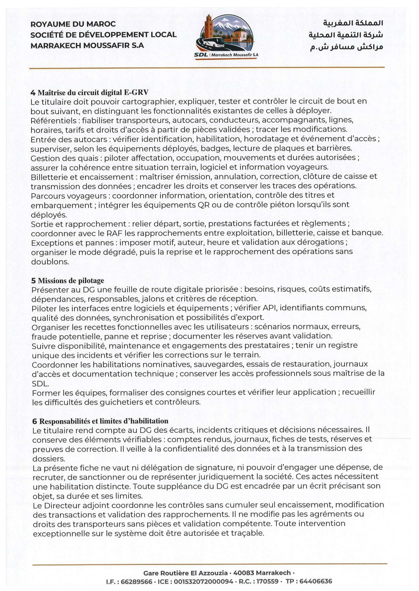 SDL Marrakech Moussafir recrute