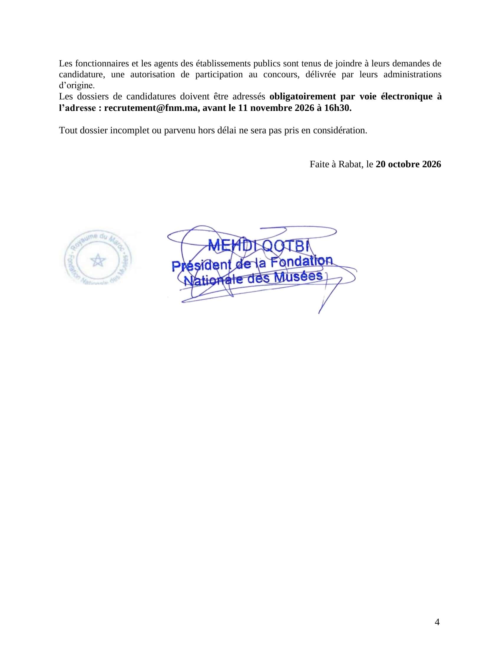 Fondation Nationale des Musées recrute