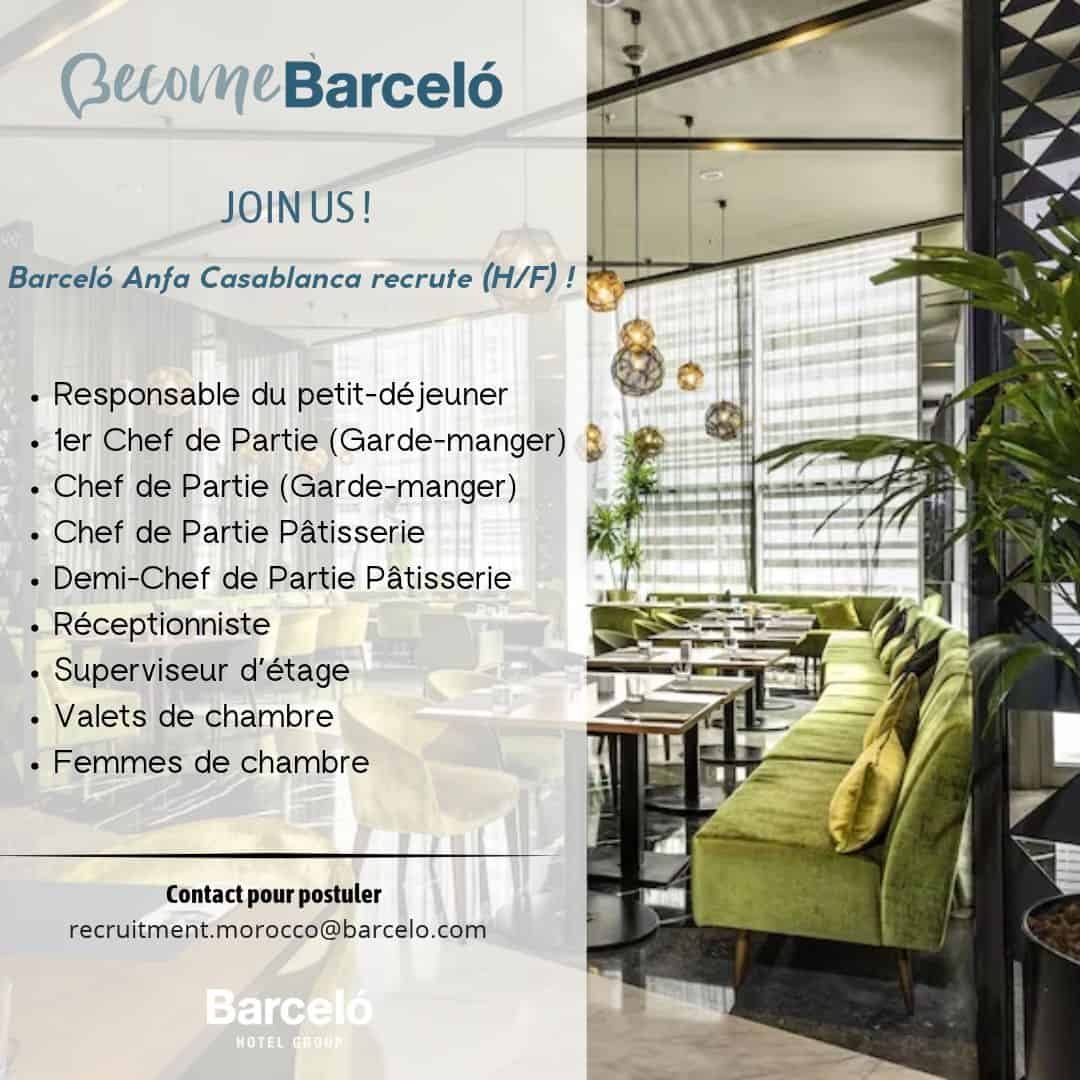 Barceló Anfa Casablanca recrute