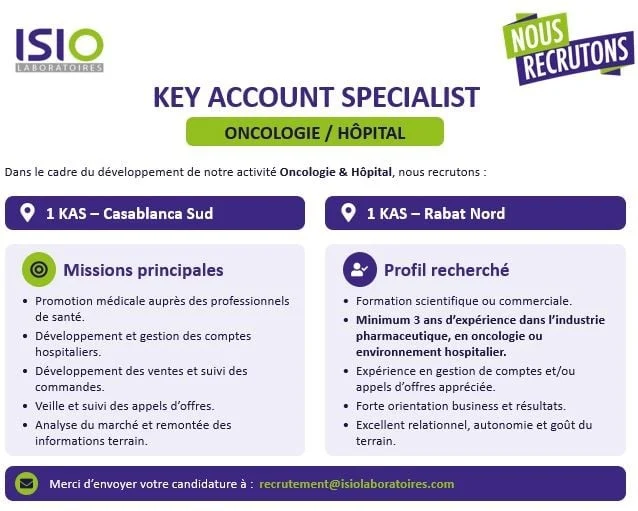 ISIO Laboratoires recrute des Key Account Specialists