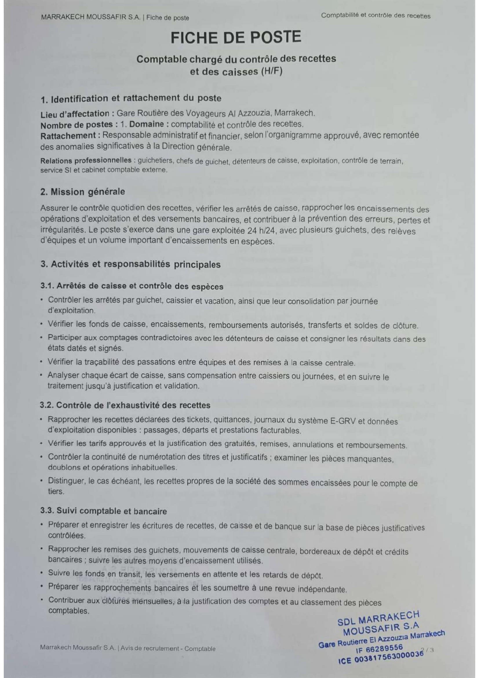 SDL Marrakech Moussafir recrute