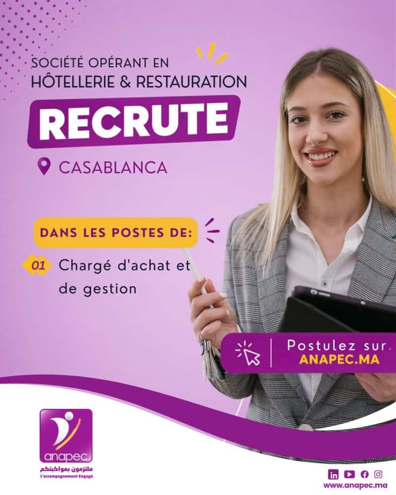 ANAPEC recrute un Chargé d'Achat et de Gestion